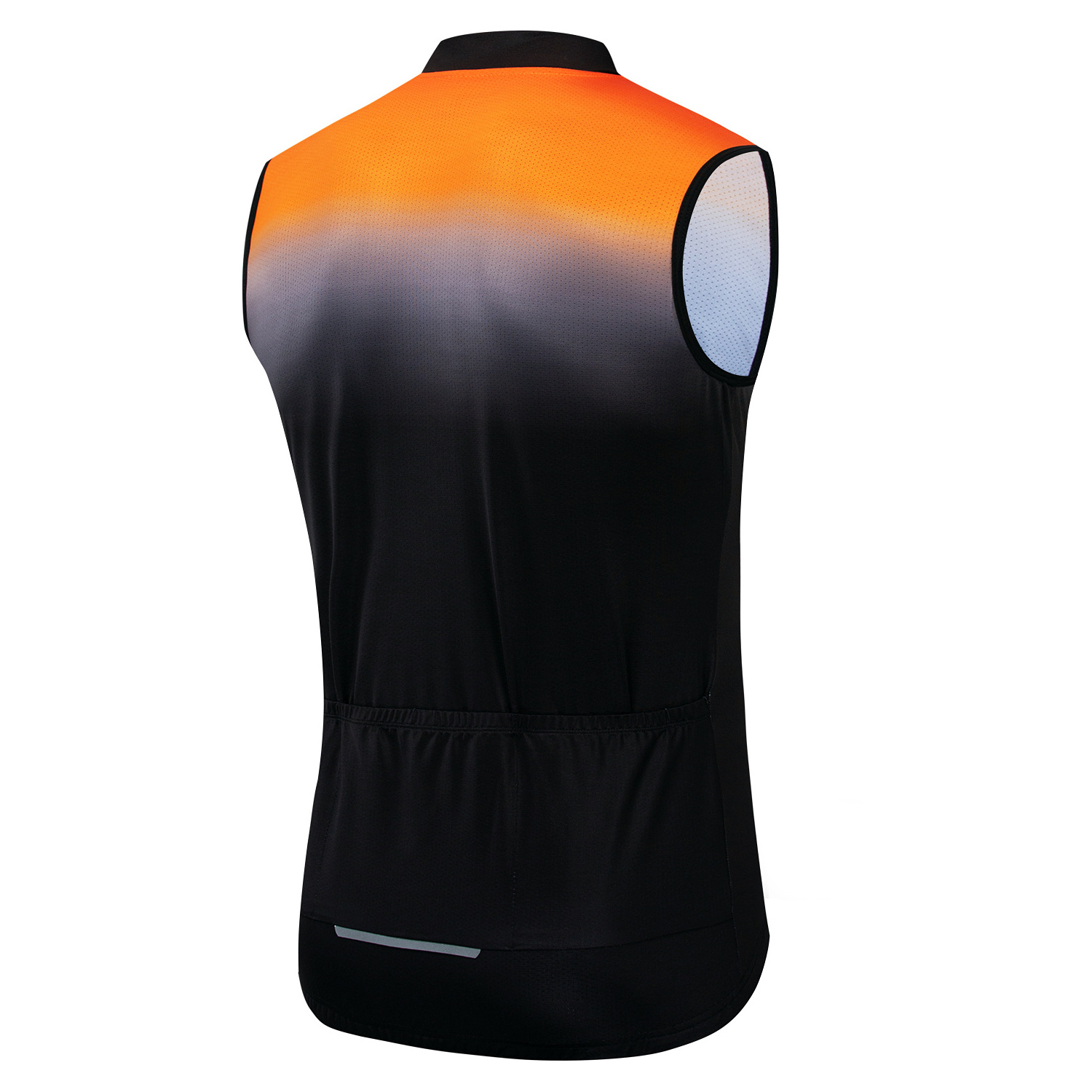 Custom Men Cycling Vest Summer Sleeveless Orange Windproof Pocket Bike Clothing Bicycle Running Vest