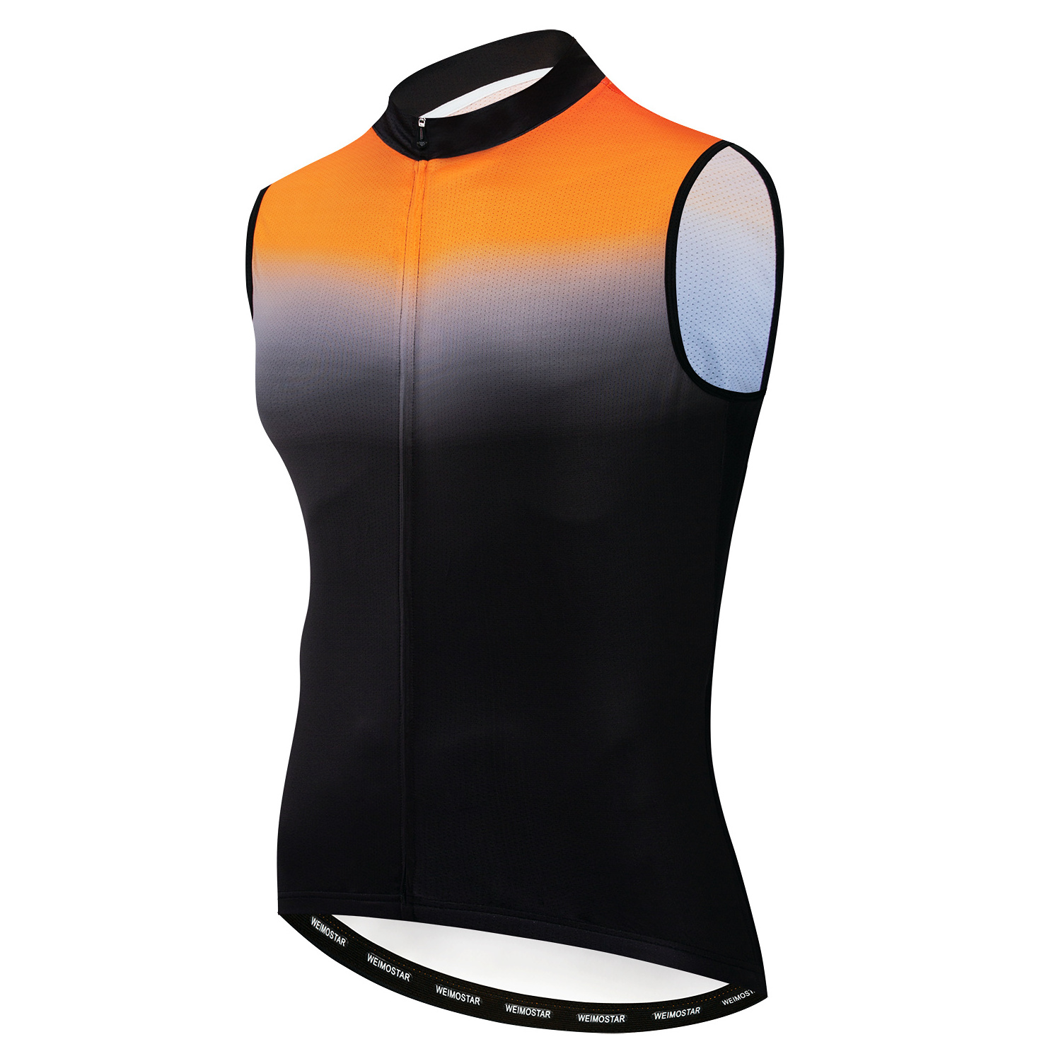 Custom Men Cycling Vest Summer Sleeveless Orange Windproof Pocket Bike Clothing Bicycle Running Vest