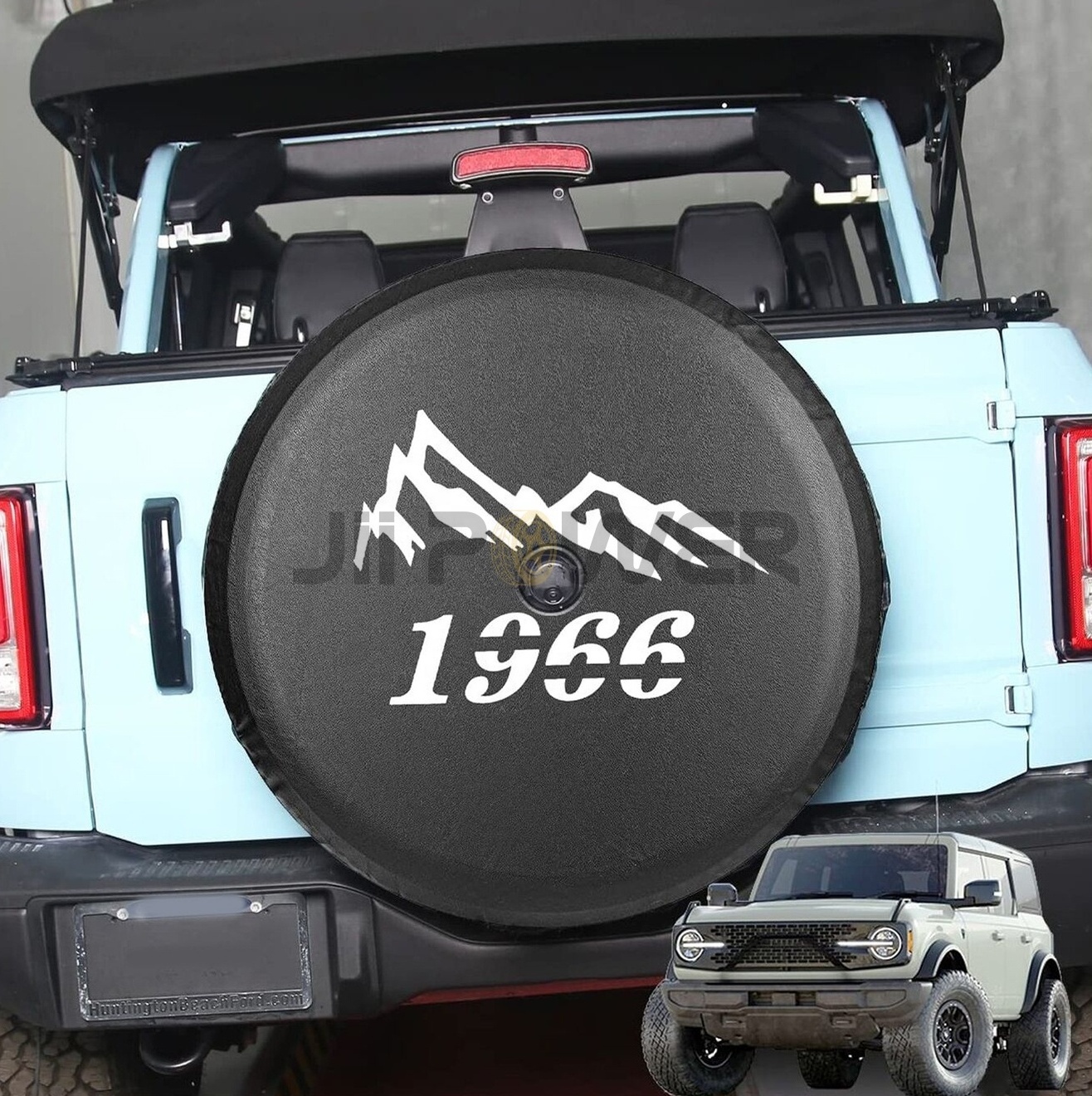 Off road 32 inch 1966 Spare Wheel Tyre Cover Black for New Ford Bronco 2021 2door 4oor