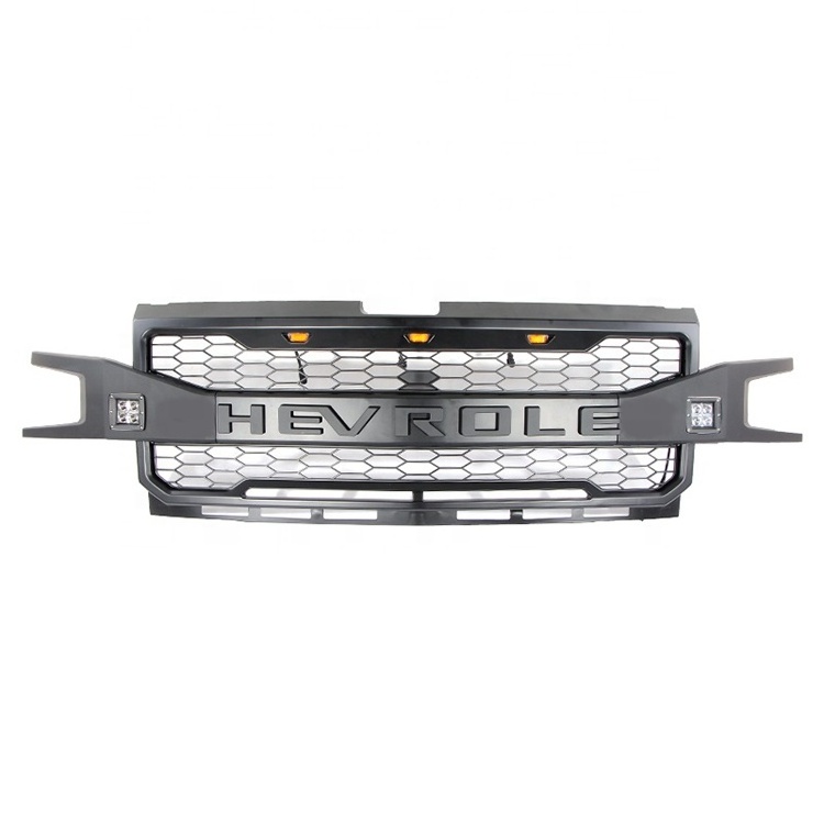 Front Car Mesh ABS Grill  with LED lights For Chevy Silverado 1500 2019+