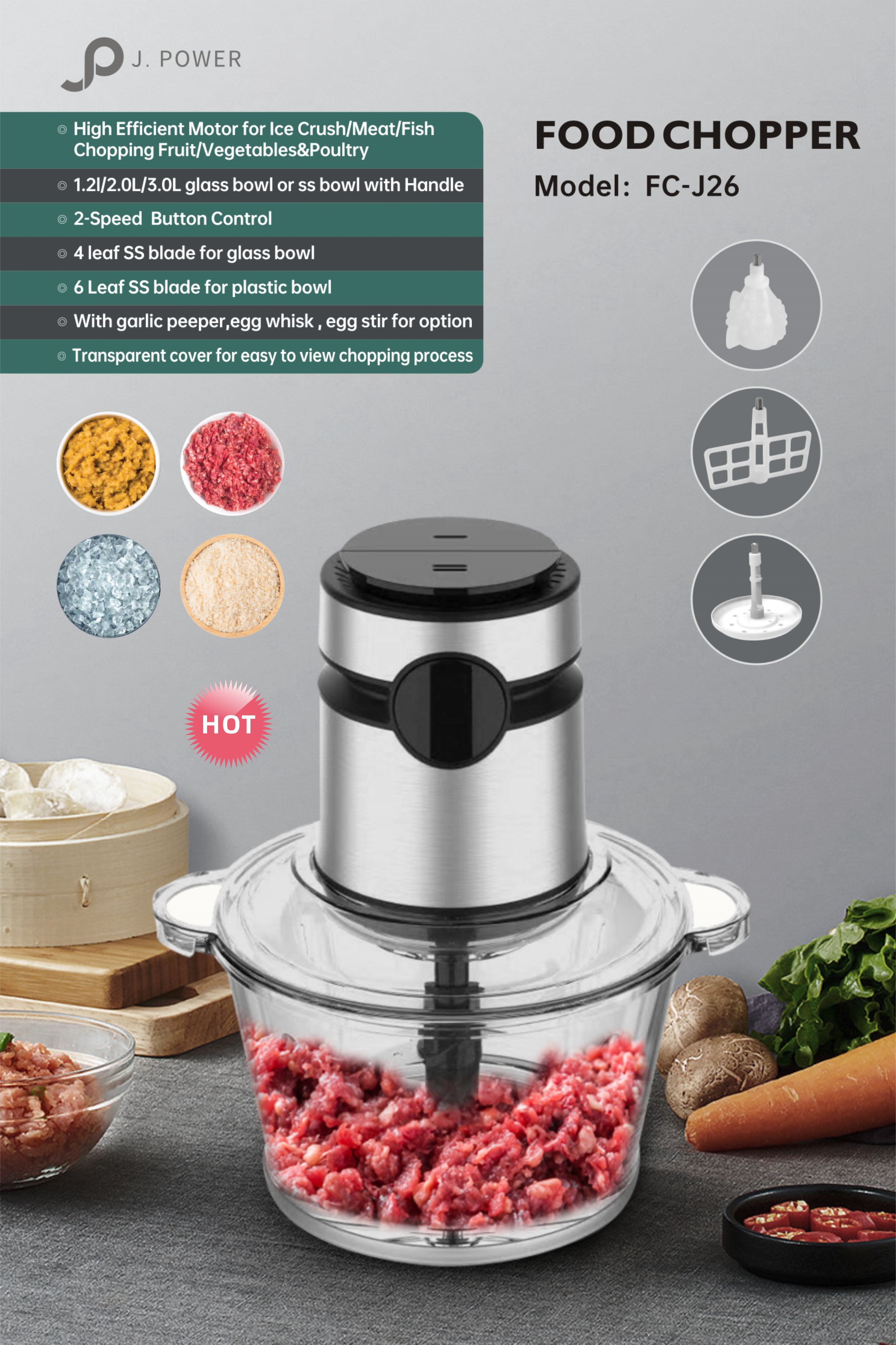 Food chopper powerful stainless steel meat chopper multi-function chopper royal family fufu machine