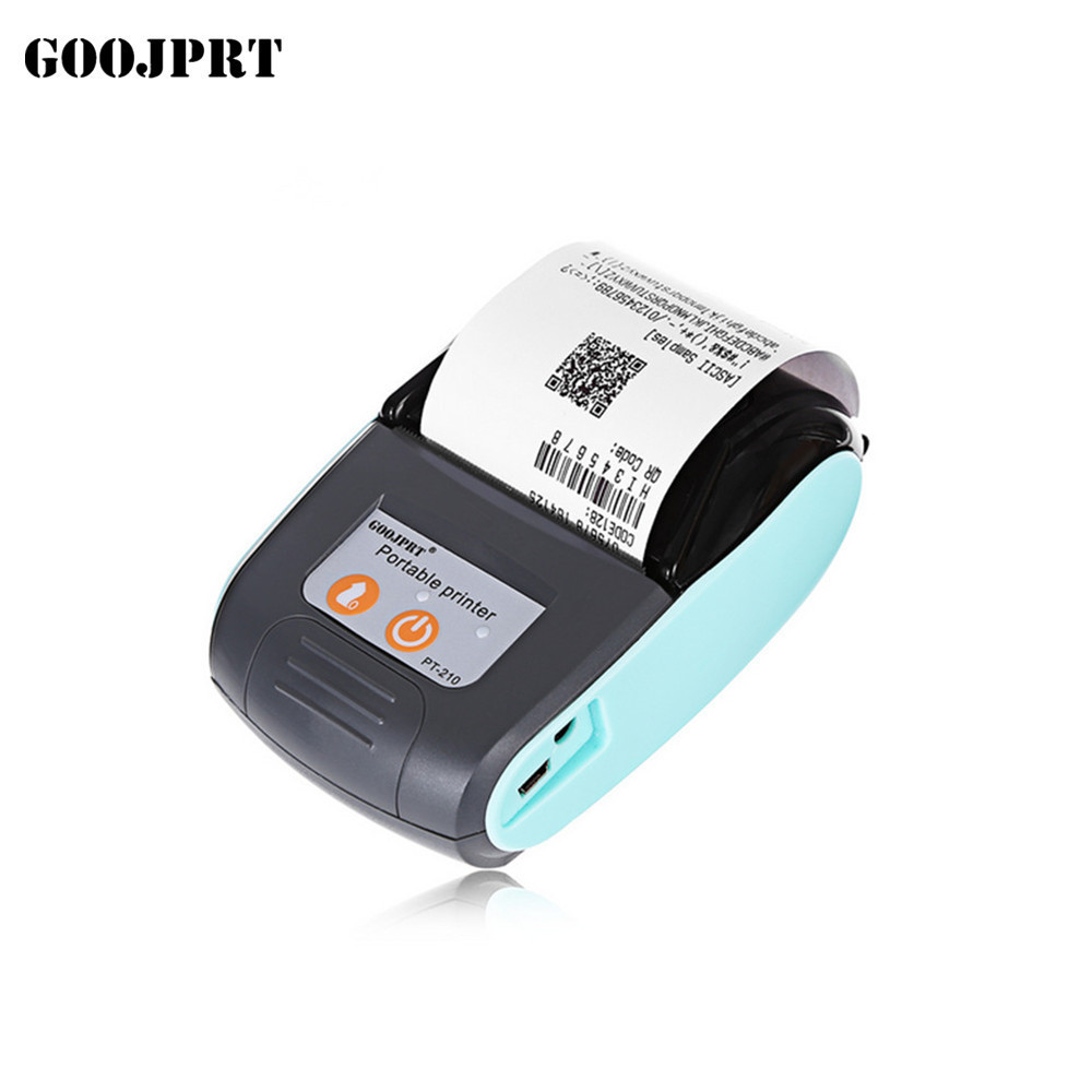 58mm mini portable thermal printer with battery Goojprt pt-210 Barcode printers