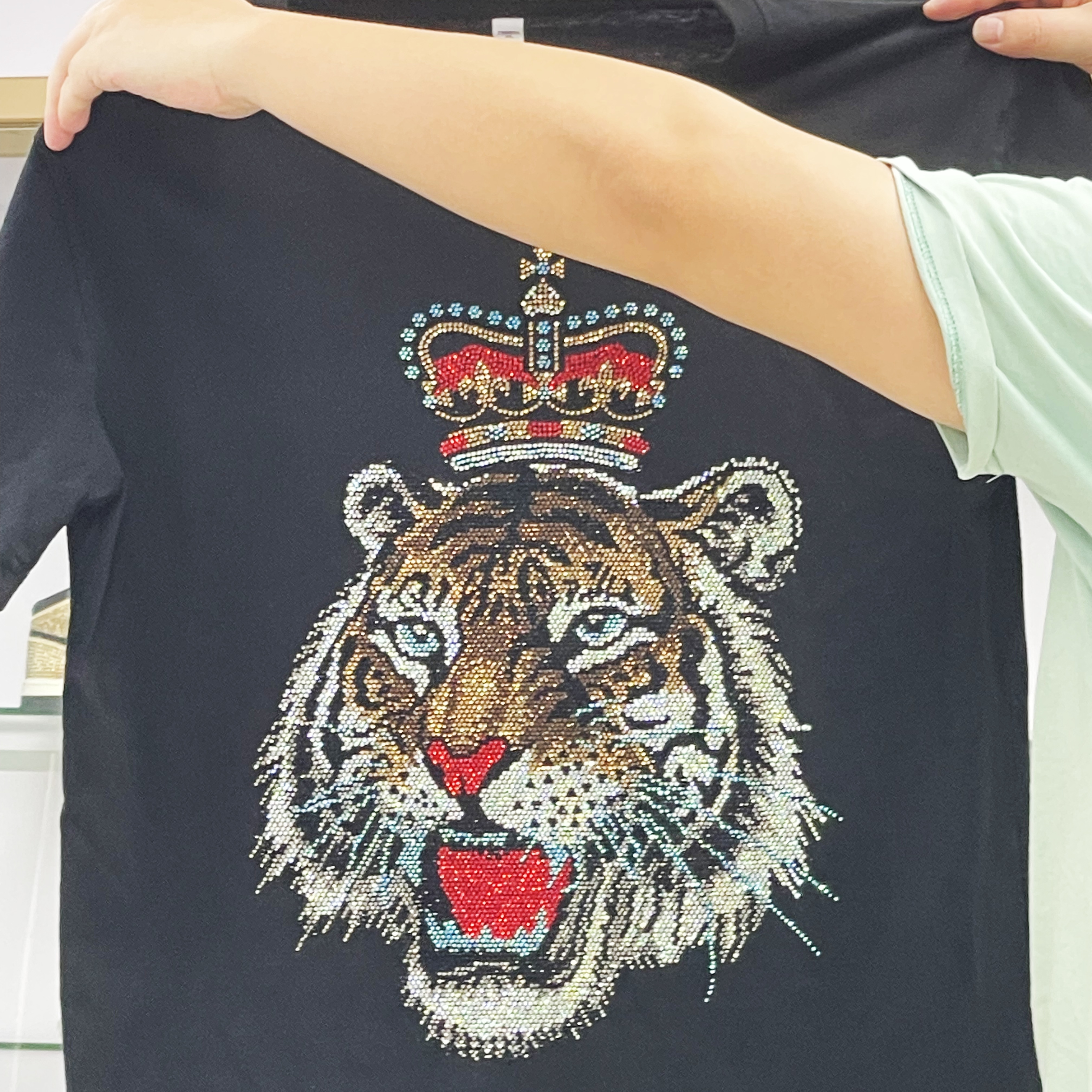 Wholesale Korean 6A Grade Customization Hot fix Transfer Hot Fix motif Rhinestone Hot Fix Transfer for T-Shirt