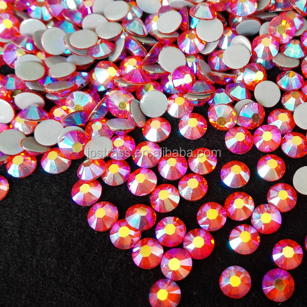 Wholesale Charms Crystal AB Hot fix Flatback Rhinestones Bulk for Clothes , DIY Loose Glass Glue Back Hotfix Rhinestones