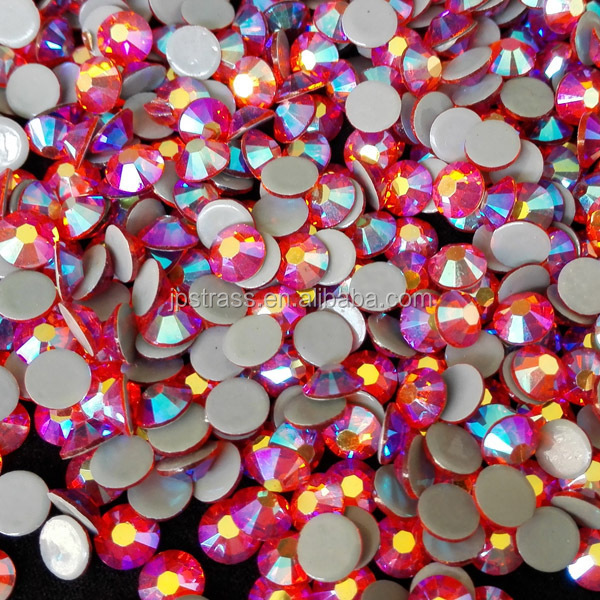 Wholesale Charms Crystal AB Hot fix Flatback Rhinestones Bulk for Clothes , DIY Loose Glass Glue Back Hotfix Rhinestones