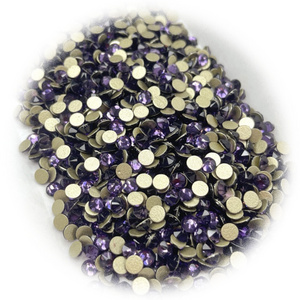 Wholesale utmost shiny Tanzanite non hot fix nail art stone gold foiled 2088