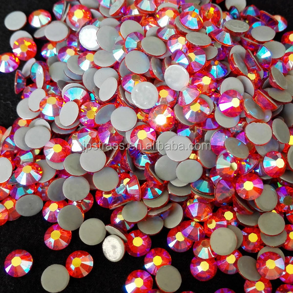 Wholesale Charms Crystal AB Hot fix Flatback Rhinestones Bulk for Clothes , DIY Loose Glass Glue Back Hotfix Rhinestones