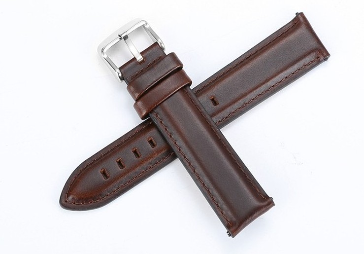 Alligator Western Brown Wide Custom Gold plated Genuine Leather Watch Band