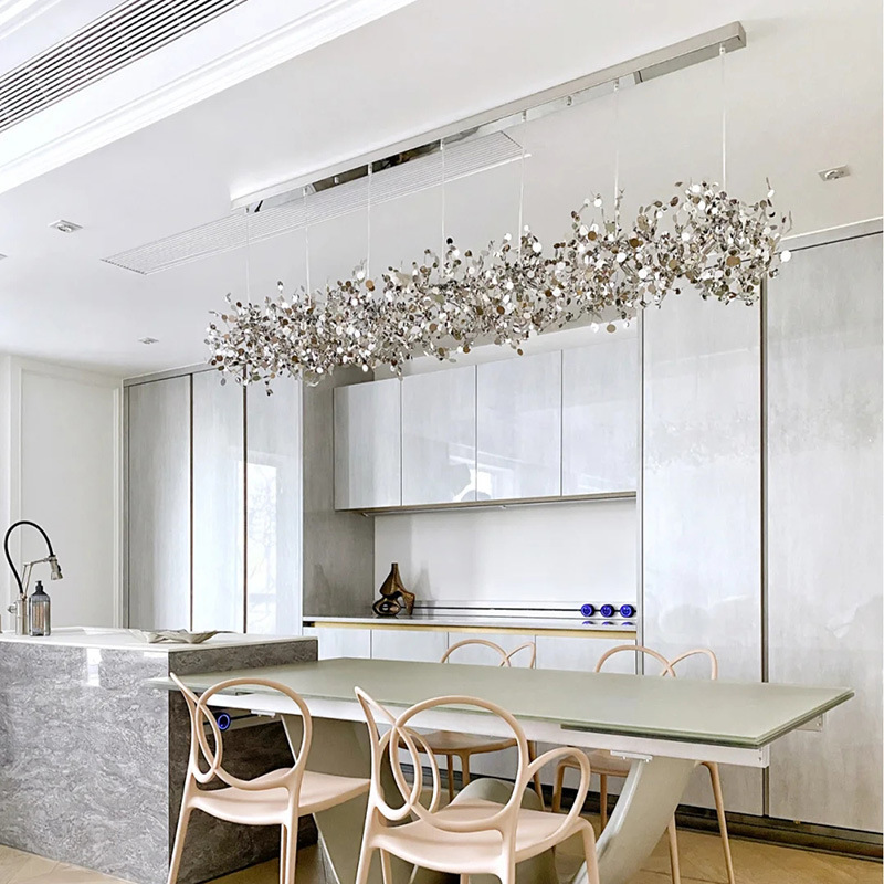 Creative Art Design Decoration Stainless Steel Silver Gold Chrome Led Pendant Lamp