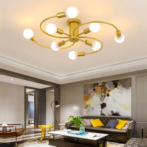 Modern Iron Ceiling Chandelier for Indoor Lighting LED E27 Lamp Black White Gold for Living Bedroom Pendant Lamp