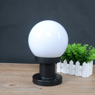 Fence Gate Lamp Lighting Led Globe Pillar Garden Path Villa Landscape Lawn Lights Crystal Glass Ball Outdoor Pillar Light