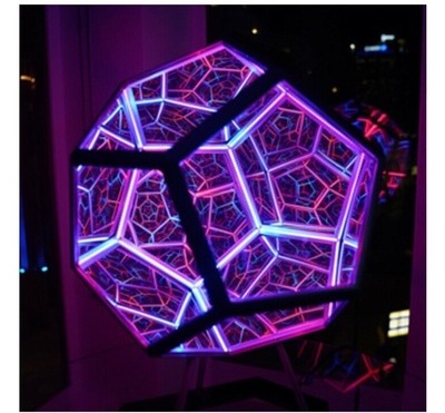 12 Face Infinite Dodecahedron Color Art 3D LED Night Light Lamp Space Lights Creative LED Ambient Light