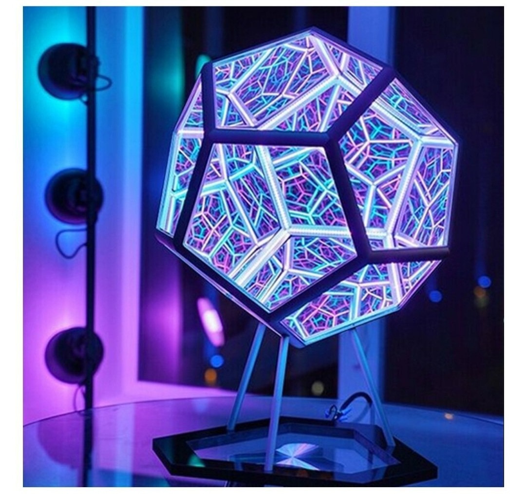 12 Face Infinite Dodecahedron Color Art 3D LED Night Light Lamp Space Lights Creative LED Ambient Light