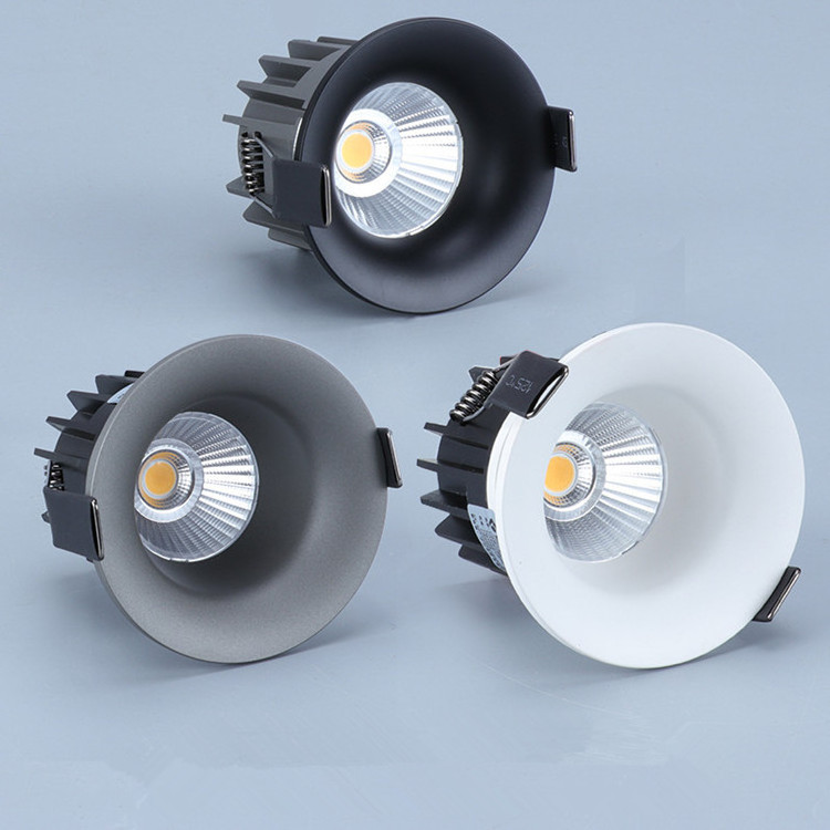 High Quality COB Ceiling Spot Lights Background Lamps Indoor Lighting Round Housing Dimmable Recessed LED Downlight