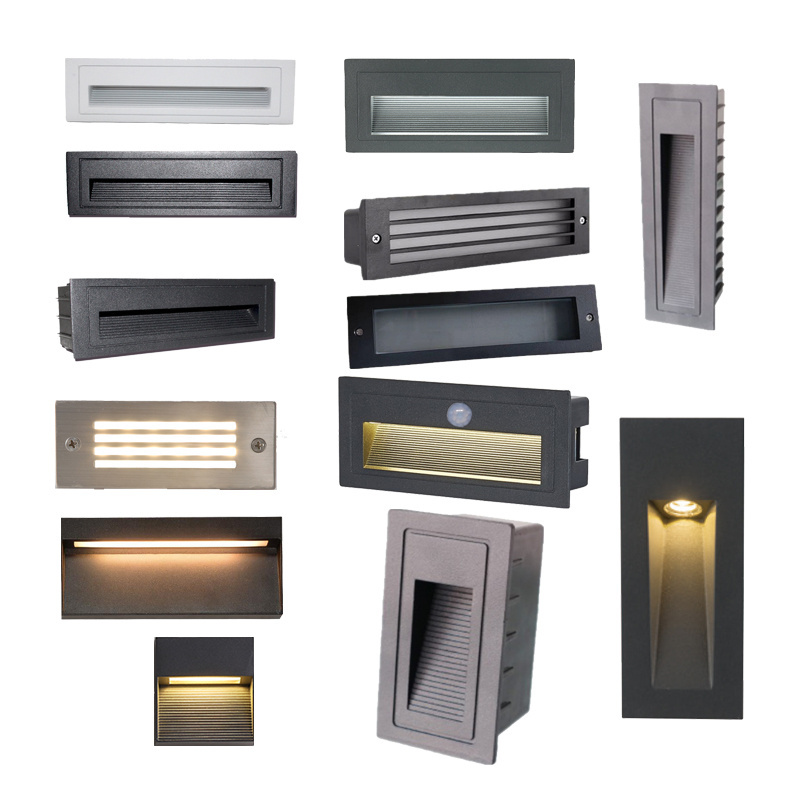 IP65 Waterproof Corner Wall Lamp Outdoor Aluminum LED Recessed Stair Light LED Recessed Step Light