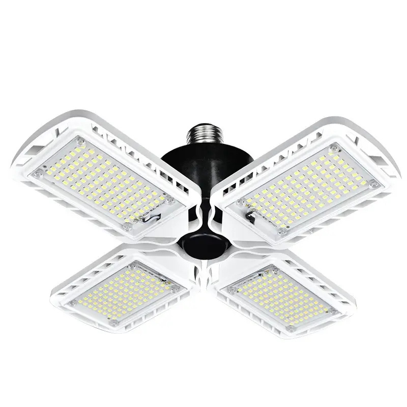 Four Leaf 360 Degrees Adjustable E26 E27 LED Bulb 60W Deformable Ceiling Garage Light