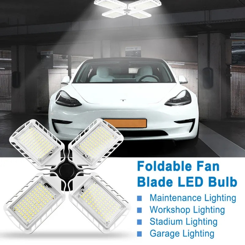 Four Leaf 360 Degrees Adjustable E26 E27 LED Bulb 60W Deformable Ceiling Garage Light