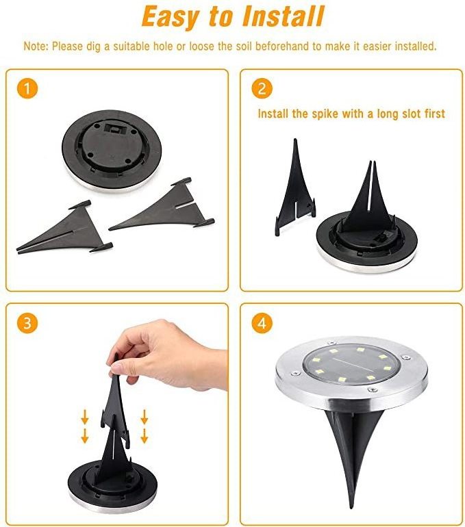 Outdoor Solar Disc Light 16Led Garden Disk Light Waterproof Solar Buried Light for Pathway