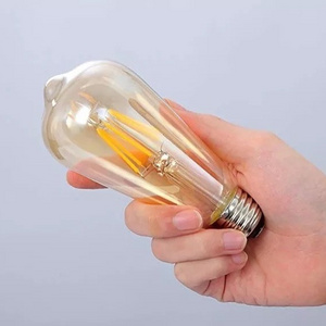 Jpungsun Glass Decorative LED Edison Filament Bulb Light Golden ST64 E27 B22 2W 4W 6W 8W 10W 12W Lamps Bulb