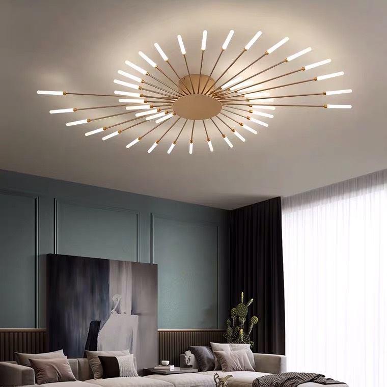 Jpungsun Nordic Ceiling Lighting Chandelier For living Room Bedroom Home Surface Mounted Ceiling Lamp Modern Firework Chandelier