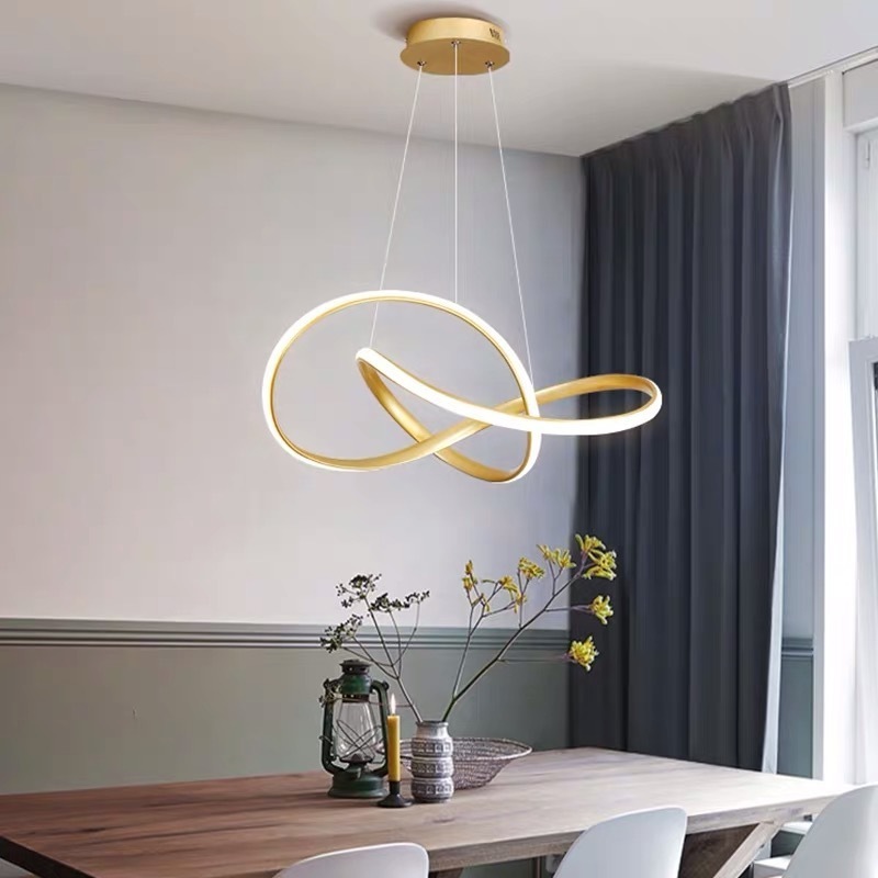 Modern Simple White Aluminum Pendant Lamp Ring Silicone LED Chandelier For Living Room Hotel Restaurant