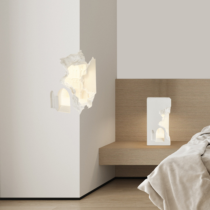 Notre Dame Bedside Embedded Dimmable Gypsum Wall Corner Lamp