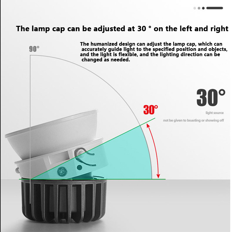 100-120v AC 12 Watt Round Recessed Fixed LED Panel Down Light Dimmable LED Mini Ceiling Spot Down Lights