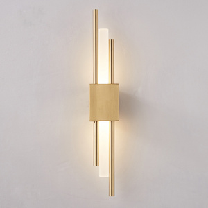 Modern LED Wall Lamp Gold And Black Pipe Acrylic Wall Light For Living Room Corridor Bedroom Wall Sconces Light Fixture