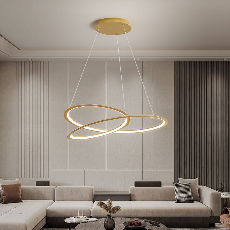 Modern Simple White Aluminum Pendant Lamp Ring Silicone LED Chandelier For Living Room Hotel Restaurant