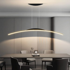 Minimalist Flush Mount Bar Pendant Lamp Line LED Restaurant Chandelier