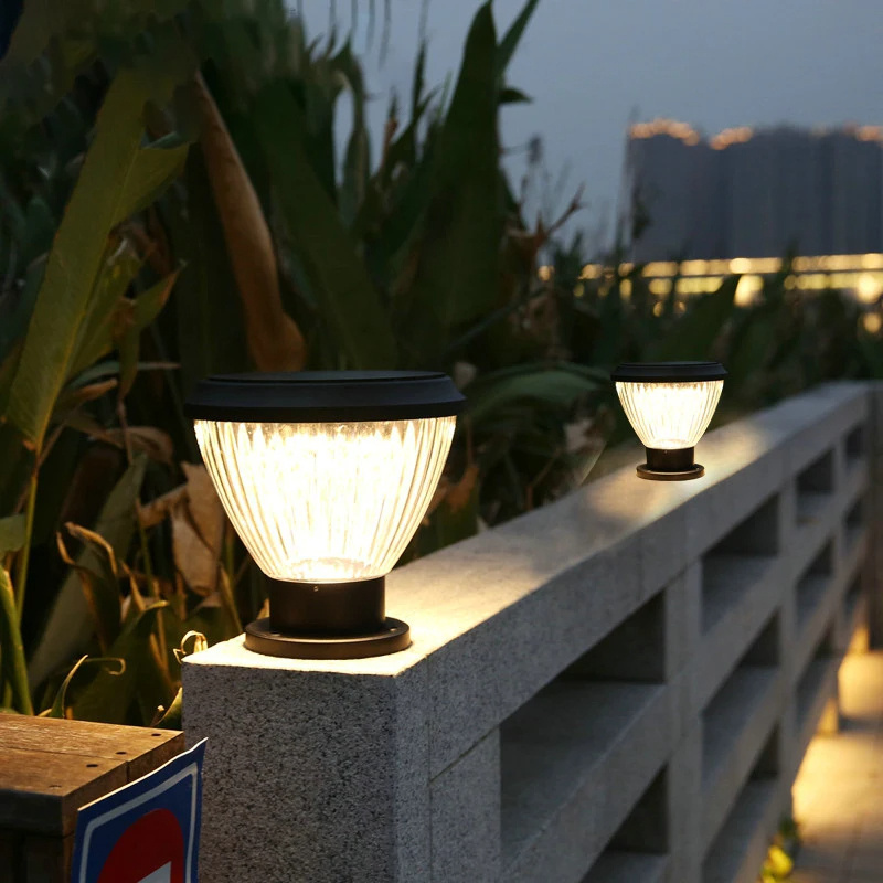 Outdoor Landscape Lighting Waterproof Solar Garden Fence Post Light Led Outdoor Pillar Gate Lights