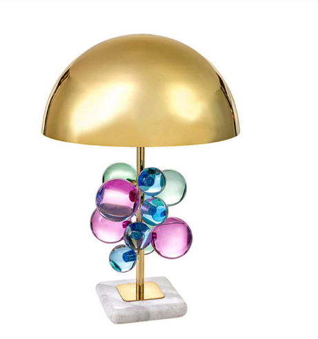 Nordic Study Office Indoor Lighting Desk Lamp For Bedroom Bedside Living Room Crystal Mushroom Shape LED Table Light