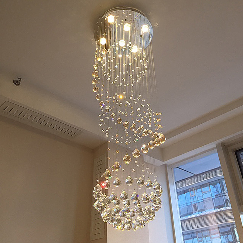 Luxury Modern Classic Hotel Villa Lobby Flush Mount Crystal Chandeliers Pendant Light