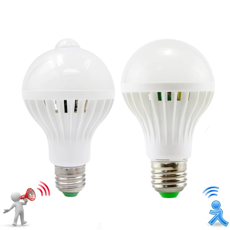 Plastic light bulb 12W Automatic Motion Sensor Night Light Bulb A60 Led Bulb With Motion Detector