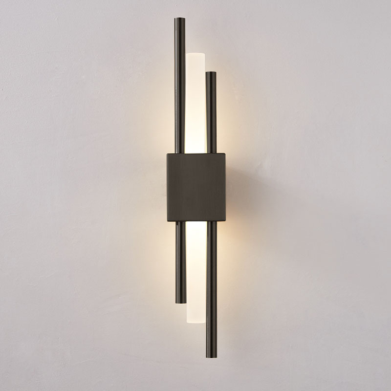 Modern LED Wall Lamp Gold And Black Pipe Acrylic Wall Light For Living Room Corridor Bedroom Wall Sconces Light Fixture