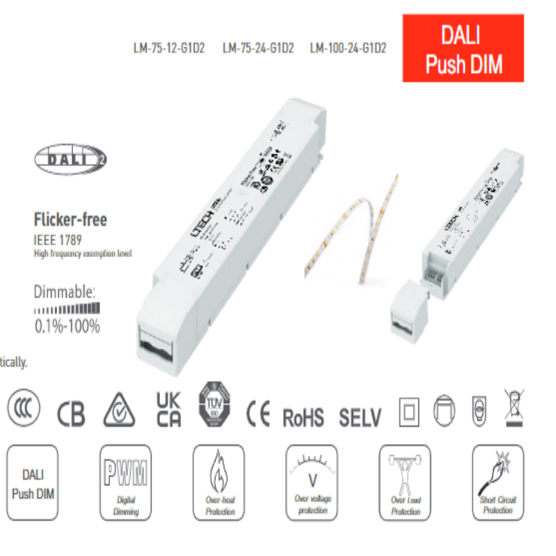 LTECH 100W 24V Dali Dimming Led Driver Switching CV Power Supply LM-100-24-G1D2 24Vdc Drivers