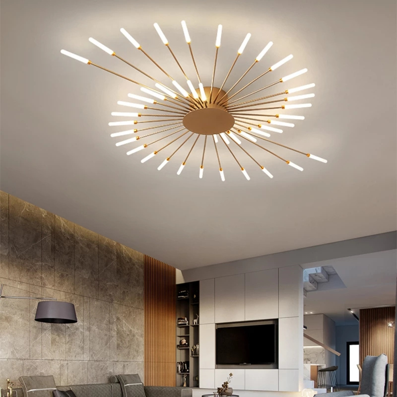 Bedroom Living Room Chandelier Pendant Indoor Lighting Acrylic Firework Modern LED Ceiling Lights