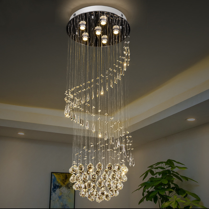 Luxury Modern Classic Hotel Villa Lobby Flush Mount Crystal Chandeliers Pendant Light