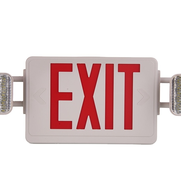 Red Green 120/180 Min Automatic Exit Emergency Light Exit Sign with Two Head ABS LED Emergency Lamp