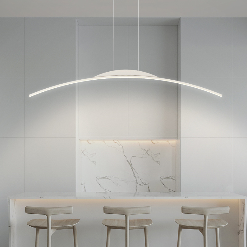 Minimalist Flush Mount Bar Pendant Lamp Line LED Restaurant Chandelier