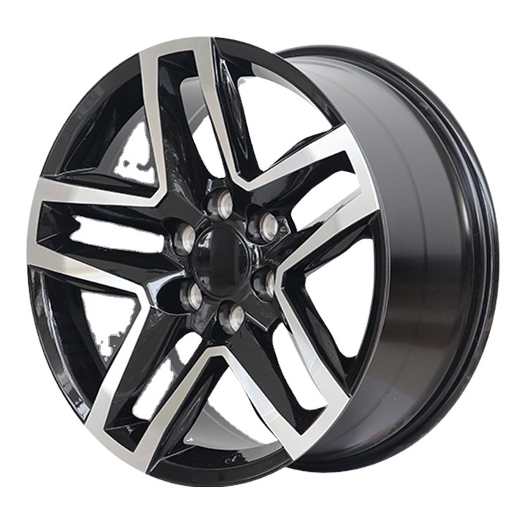 Passenger Car Wheels Full Black Machine Face 20 Inch 22 Inch 6 Lugs 139.7 CB 78.1 Wheel Rims For Chevrolet #19010