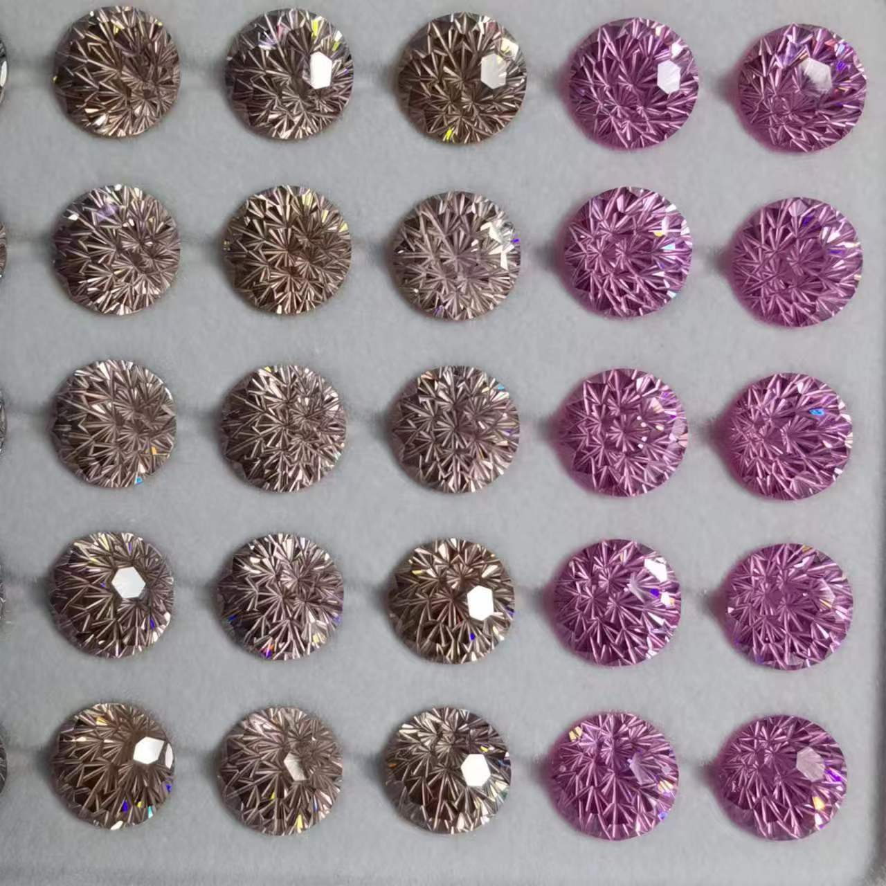 Color Round Pointed Bottom Fireworks Cut Chrysanthemum Cut Synthetic Gems White Cubic Zirconia Super Cubic Zircon Star Heat