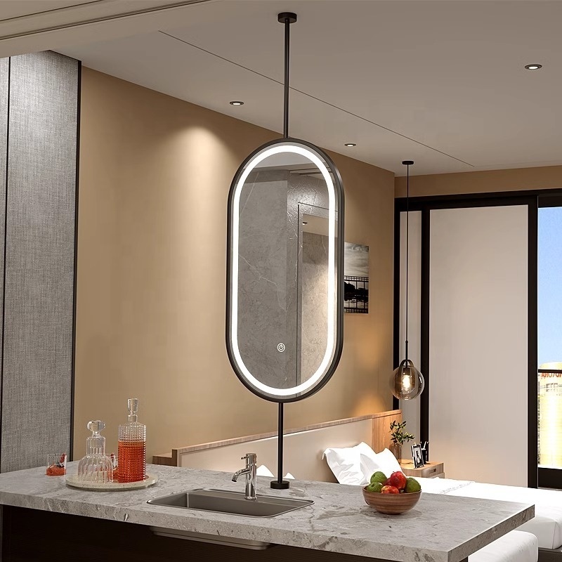 High Quality Arch Luminous Beauty Salon Makeup Bedroom Ceiling Hotel Room Home-stay Hanging Led Mirror Bathroom Mirror