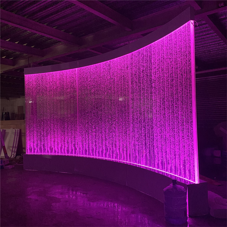 Interior design water wall used as curved freestanding privacy screens room dividers