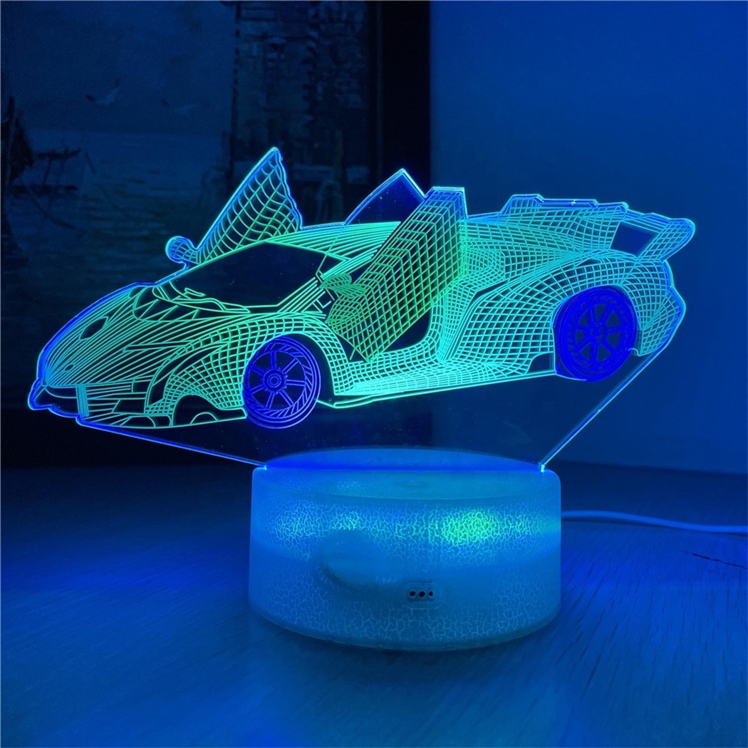 Game Zone Gamer 3D Night Light Gift Desk Setup Lighting Decor On The Table Game Console Icon Logo Sensor Light