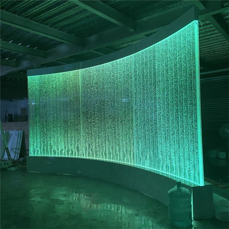 Interior design water wall used as curved freestanding privacy screens room dividers