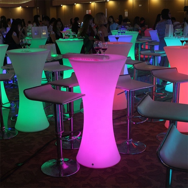 Commercial night club modern bar table hot sale party led table for party customized illuminated cocktail tables for bar decor