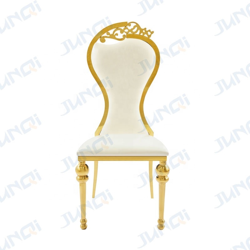 Hot selling design top quality elegent royal high back event wedding stainless steel crown chair