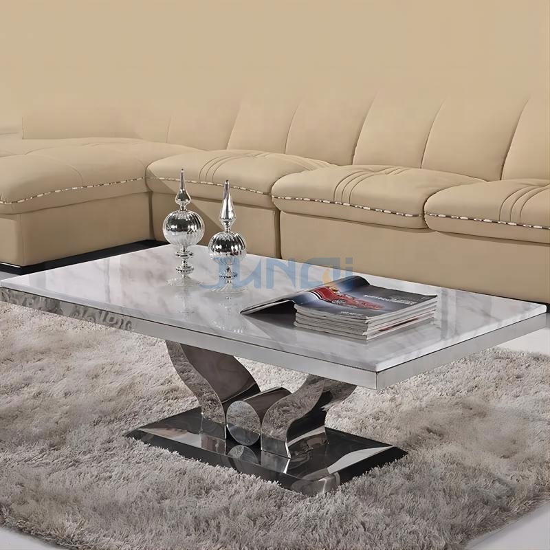 Junqi factory Italian style design Marble Centre Table Modern Sintered Stone Marble Square Shape Coffee Table