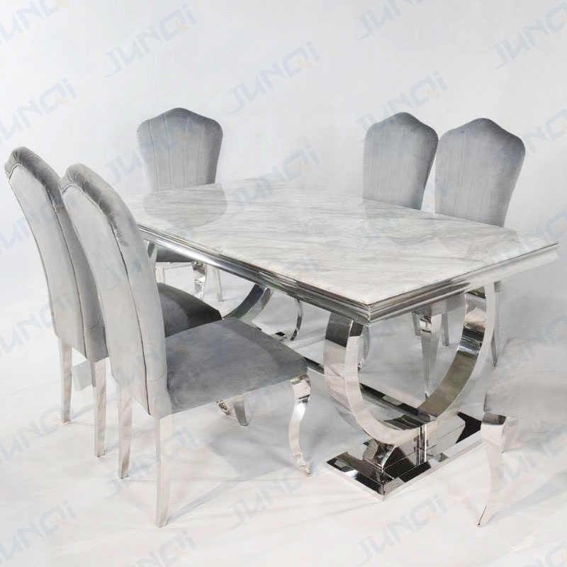 Great quality modern luixury 4 seaters 6 seaters 8 seaters home furniture goldenstainless steel dining tables and chairs